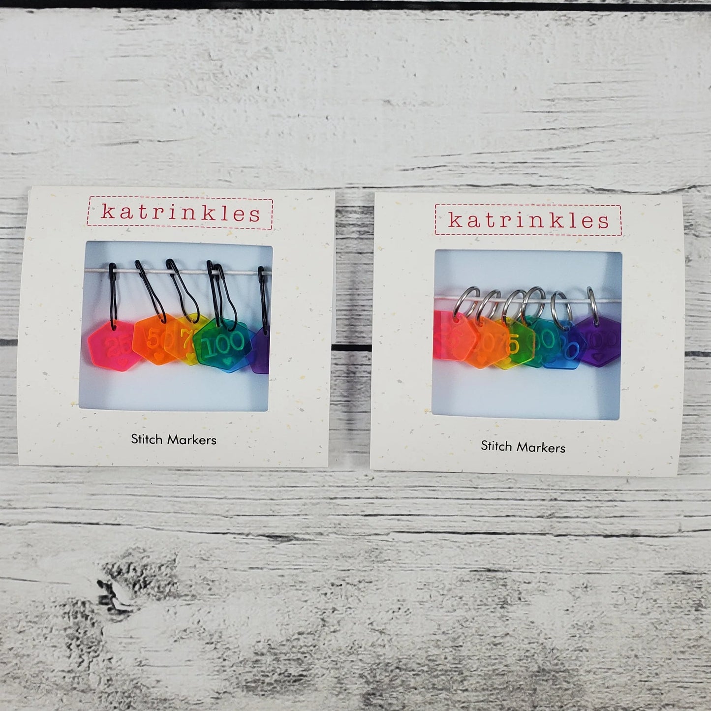 Katrinkles Cast on Counting Numbers Stitch Marker Set - Rainbow Acrylic