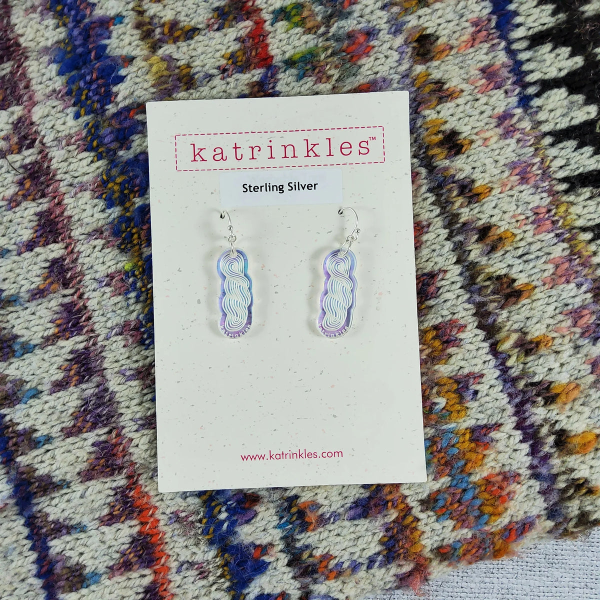 Iridescent Yarn Skein Earrings