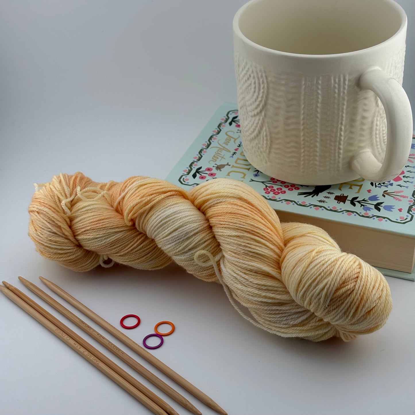 Creamsicle Hand Dyed Fingering Weight Yarn
