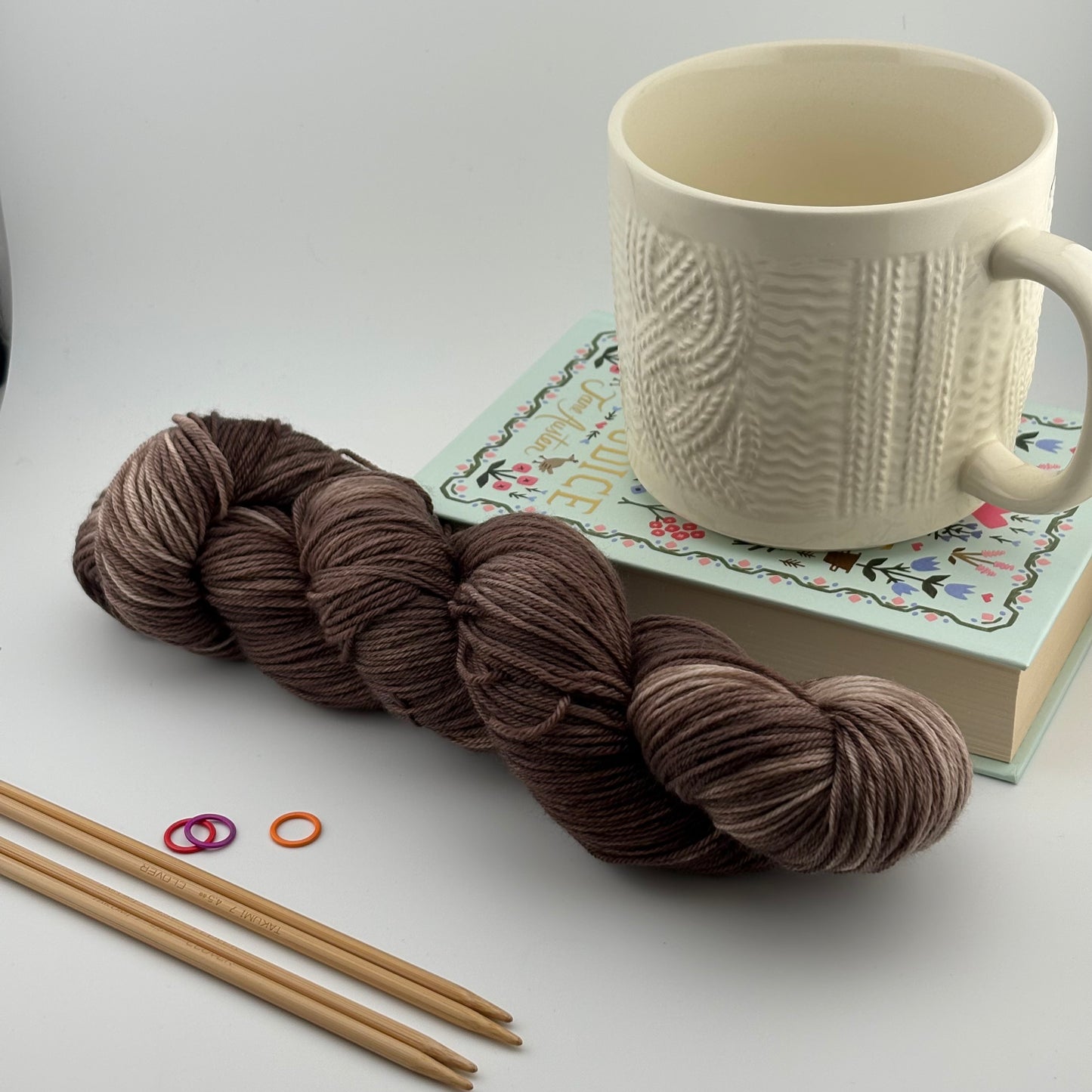 Coffee Hand Dyed Fingering Weight Yarn