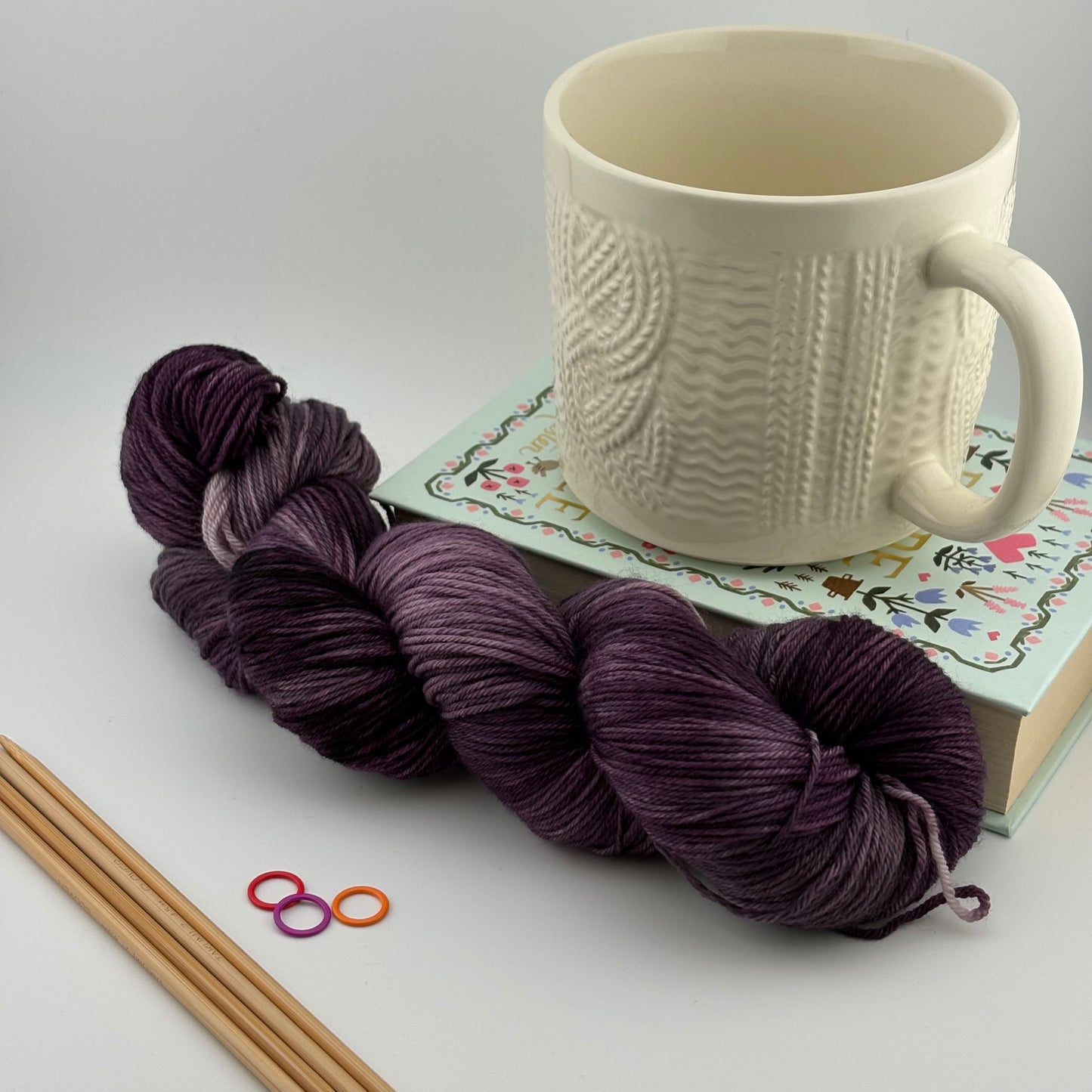 Eggplant Hand Dyed Fingering Weight Yarn