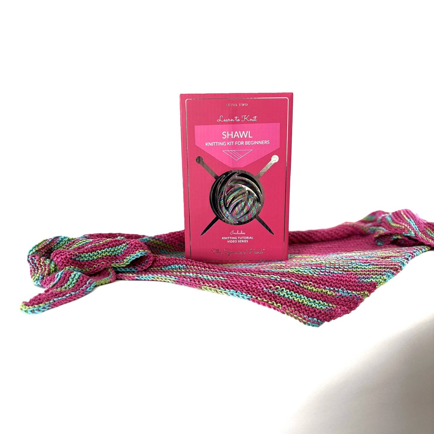 Summer Shawl Knit Kit — Easy Shawl Pattern, 2 color choices