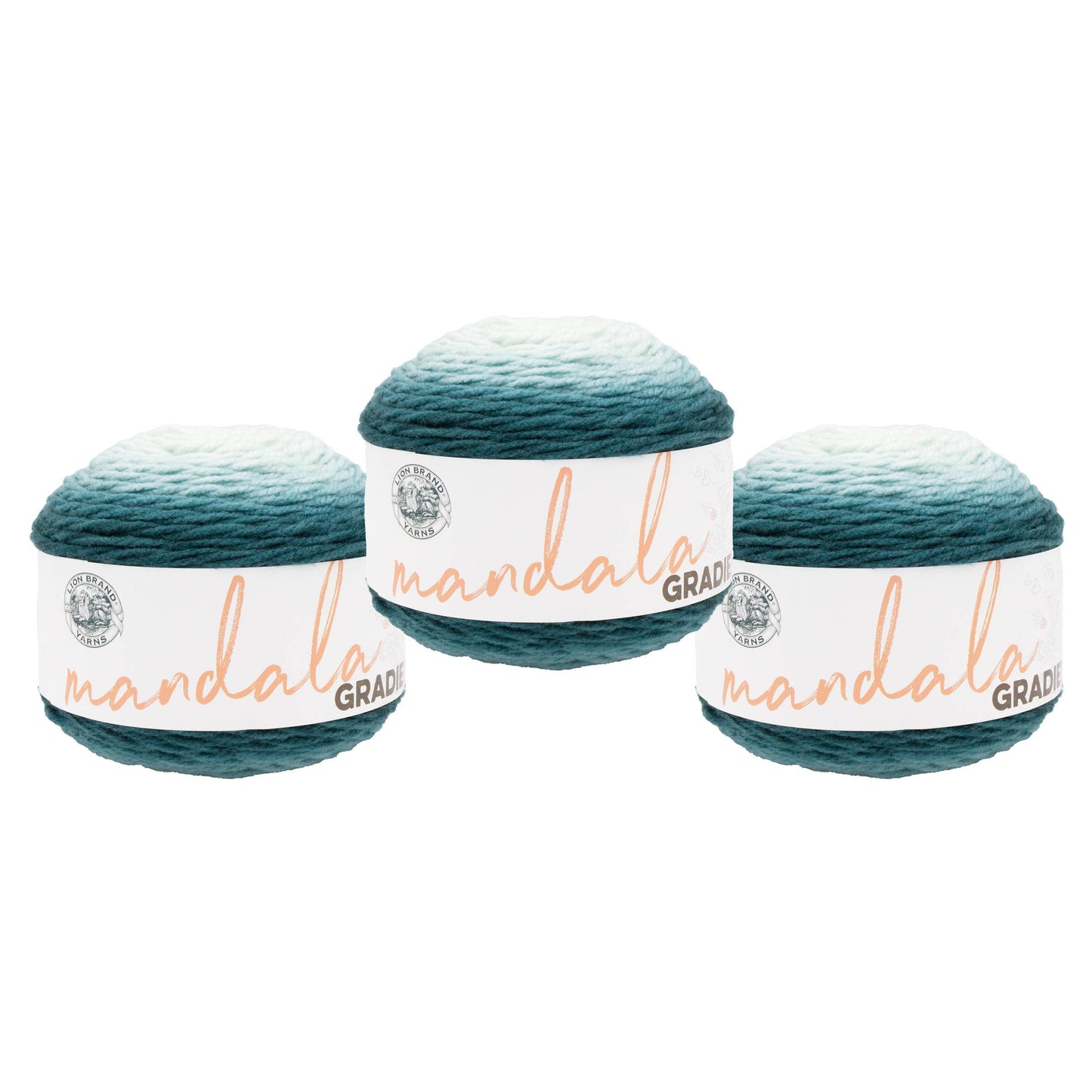 Lion Brand Yarn Mandala Gradient Dark Teal 3 Pack