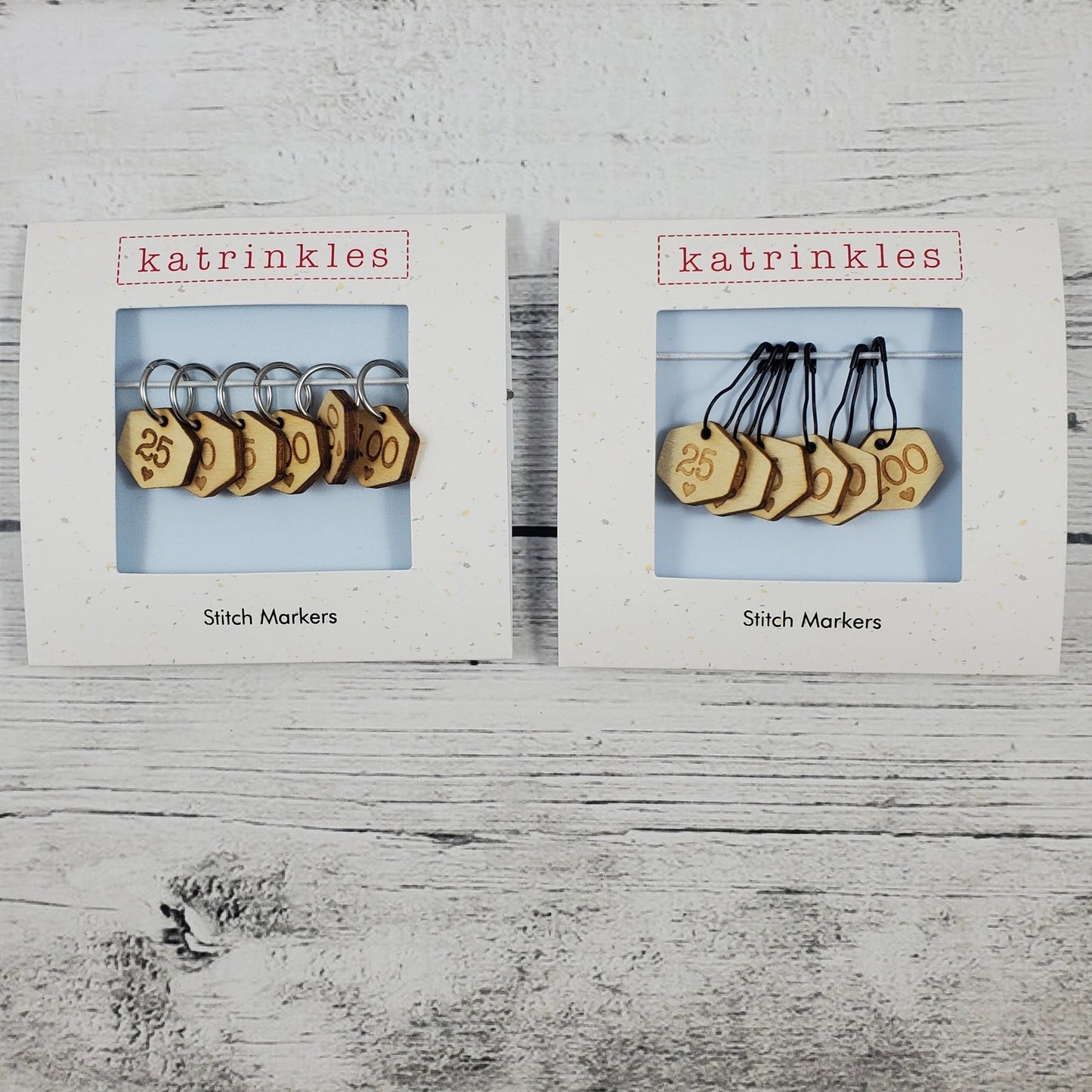 Katrinkles Cast on Counting Numbers Stitch Marker Set - Wood