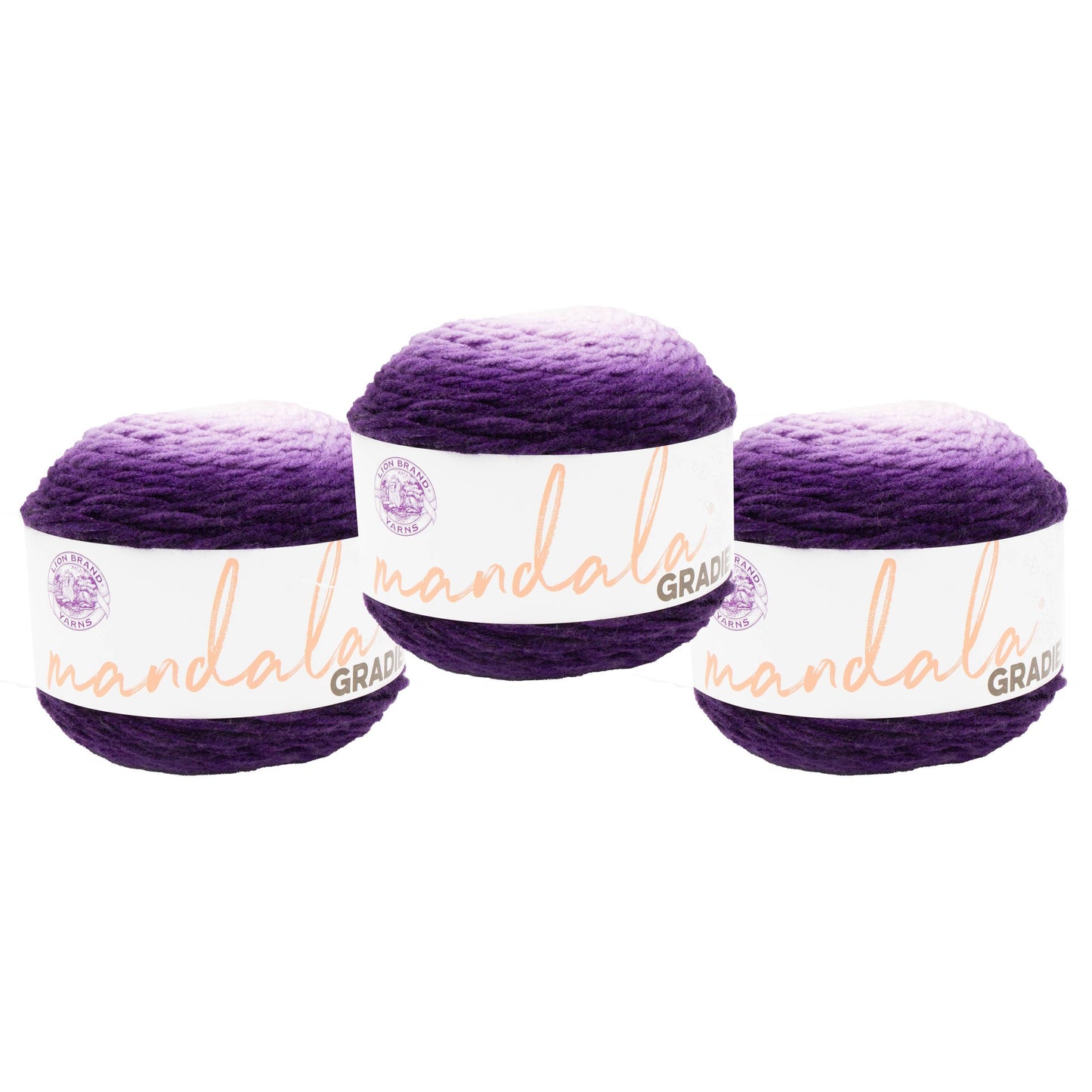 Lion Brand Yarn Mandala Gradient Purple 3 Pack