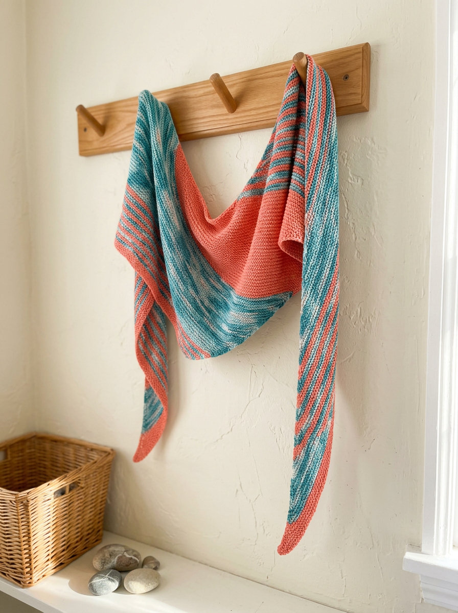 Summer Shawl Knit Kit — Easy Shawl Pattern, 2 color choices