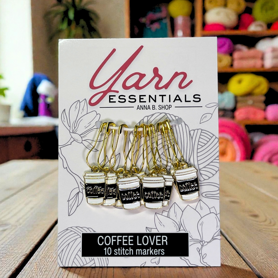 Coffee Lover Stitch Markers, Set of 10