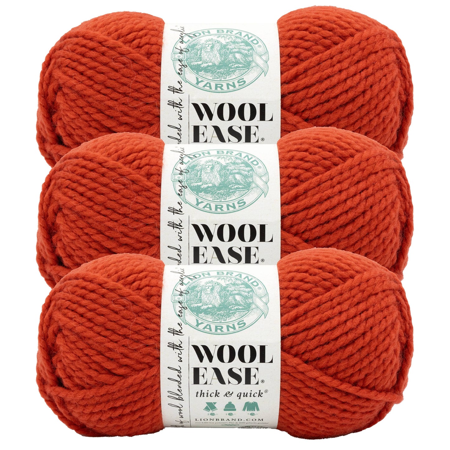 Lion Brand Yarn Wool-Ease Thick & Quick Spicy 3 Pack
