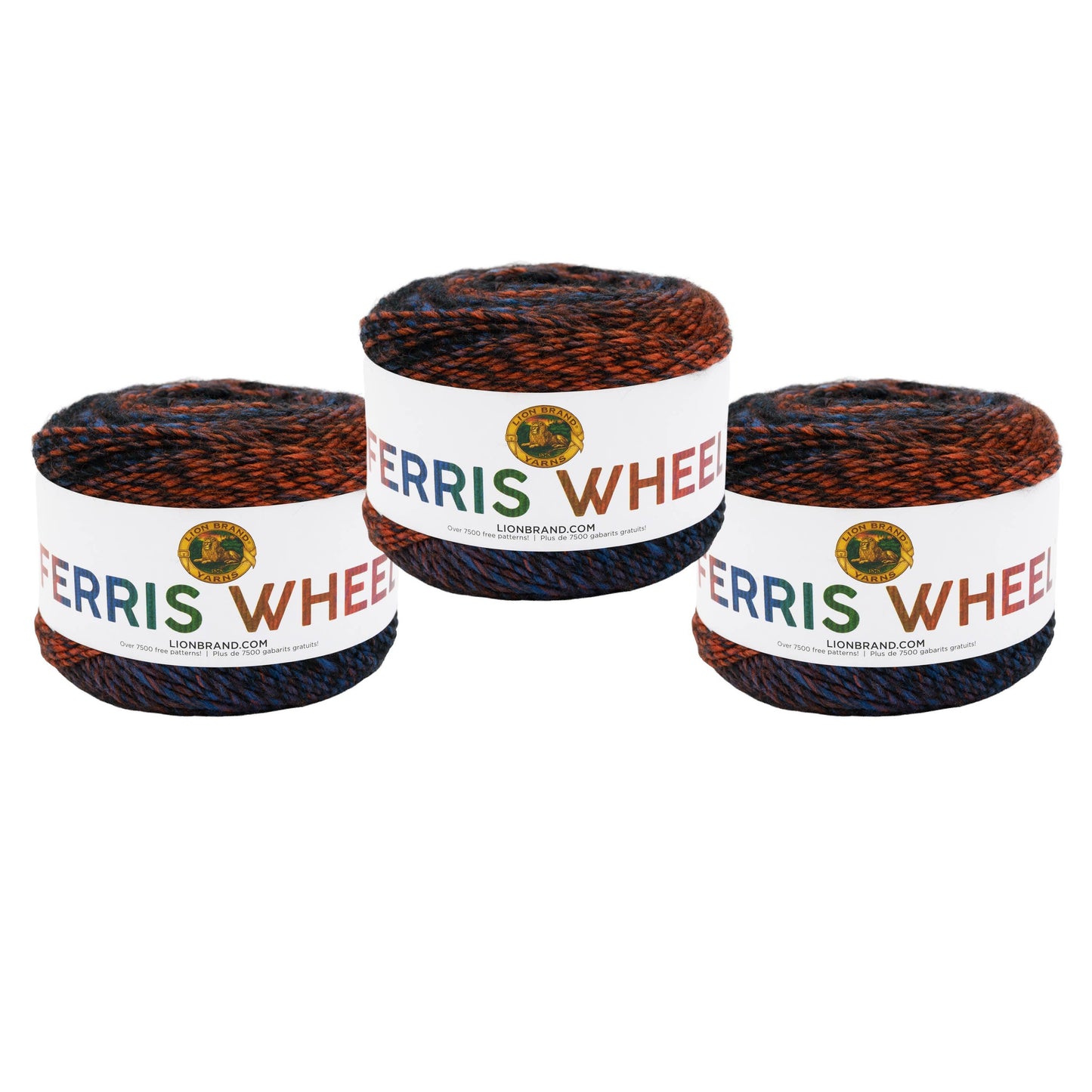 Lion Brand Yarn Ferris Wheel Bedrock 3 Pack