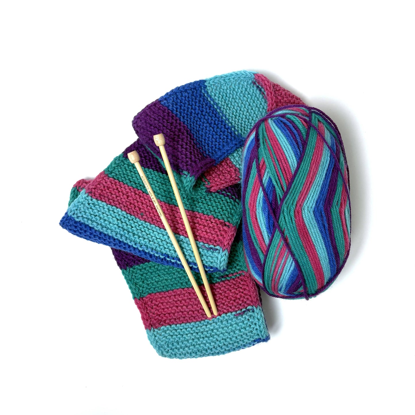 Tie Dye Learn to Knit Scarf Kit - Brand New Beginners