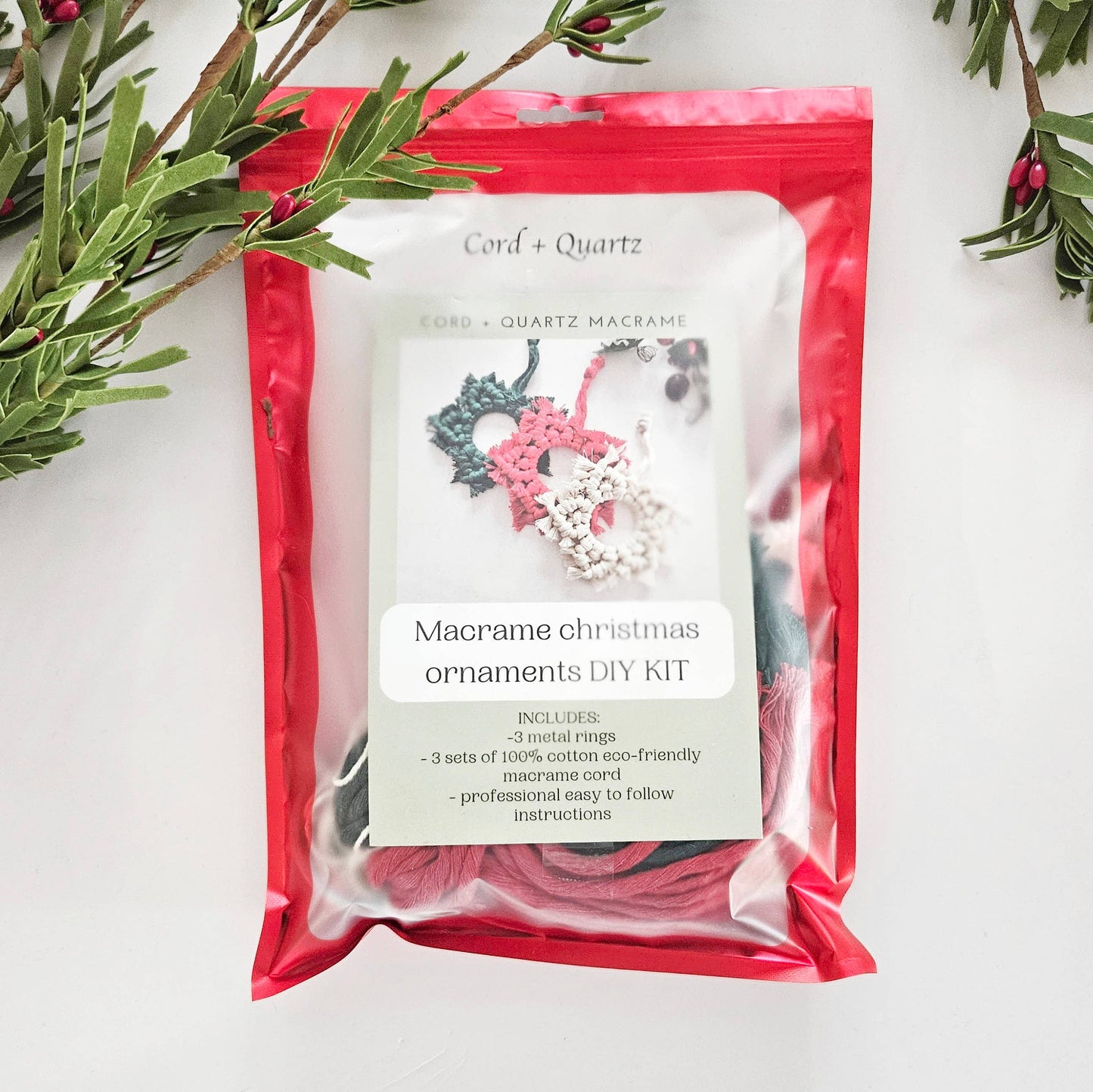 Macrame Christmas Star Ornament DIY KIT