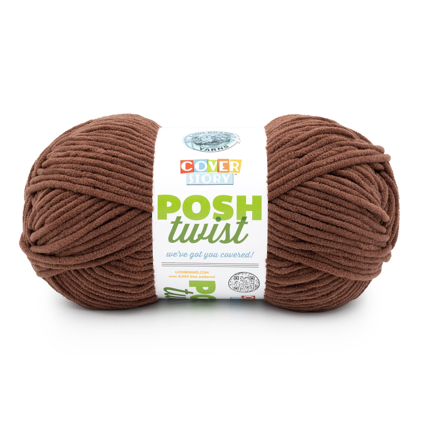 Lion Brand Yarn Cover Story Posh Twist ChocolateFudge 1 Pack