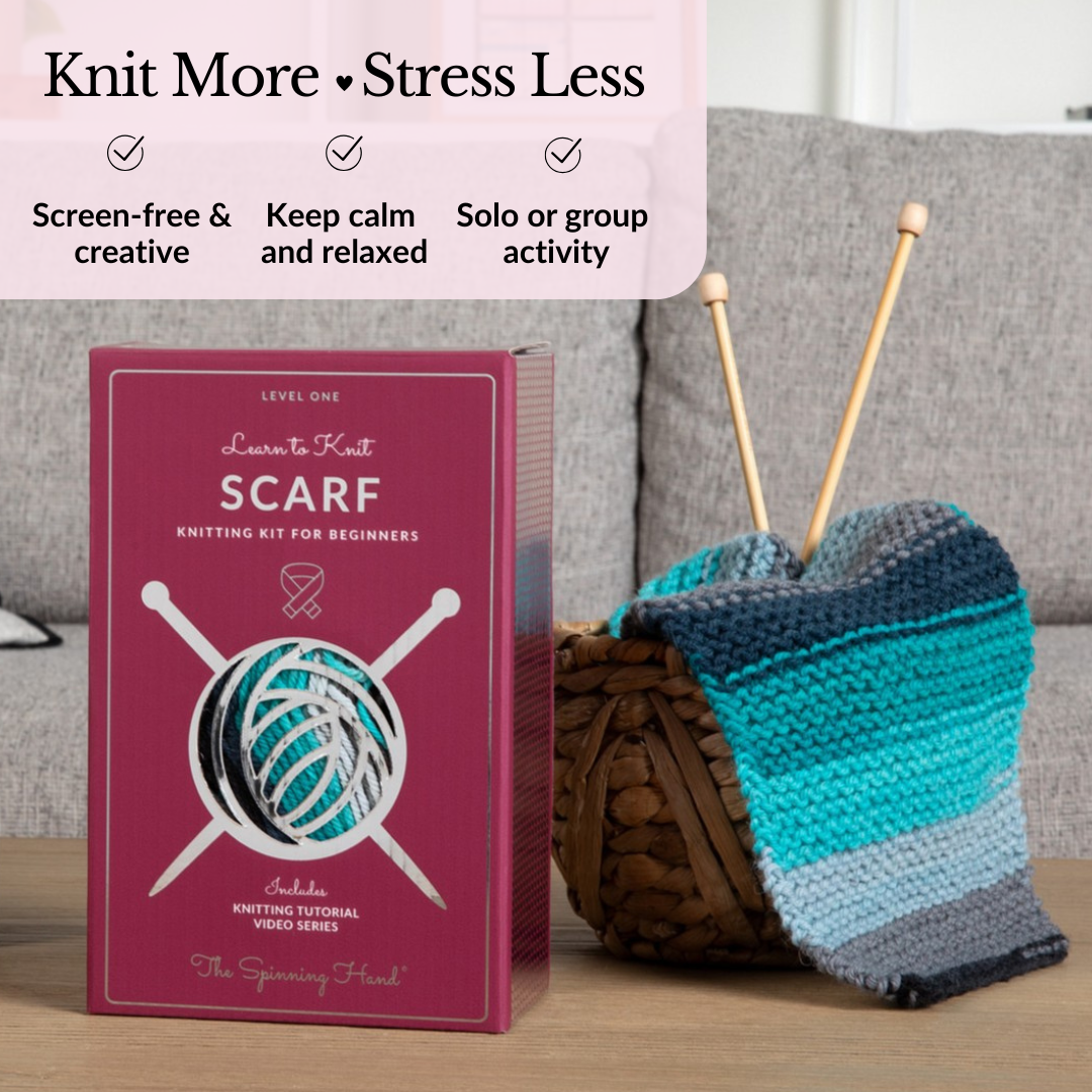 Blue Learn to Knit Scarf Kit Gift Edition: for Teens, Adults