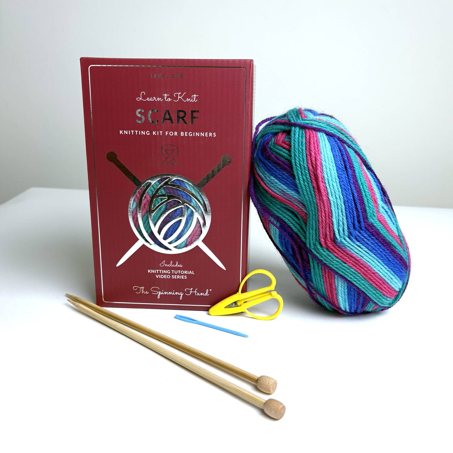 Tie Dye Learn to Knit Scarf Kit - Brand New Beginners