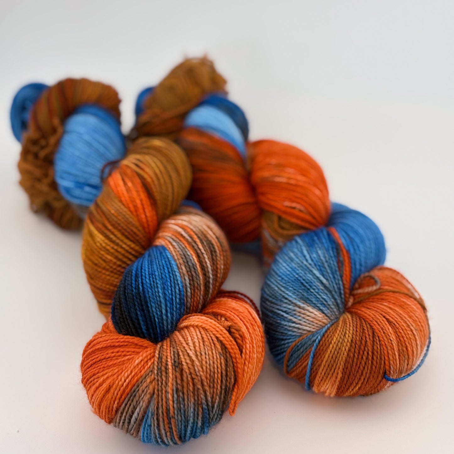 Fiery Sunset Hand Dyed Fingering Weight Yarn
