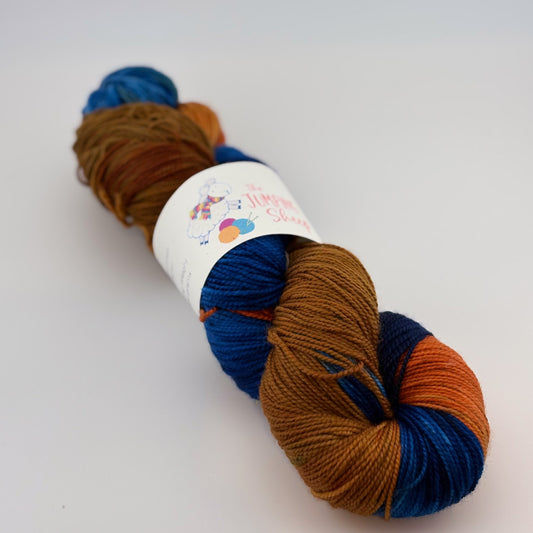 Fiery Sunset Hand Dyed Fingering Weight Yarn