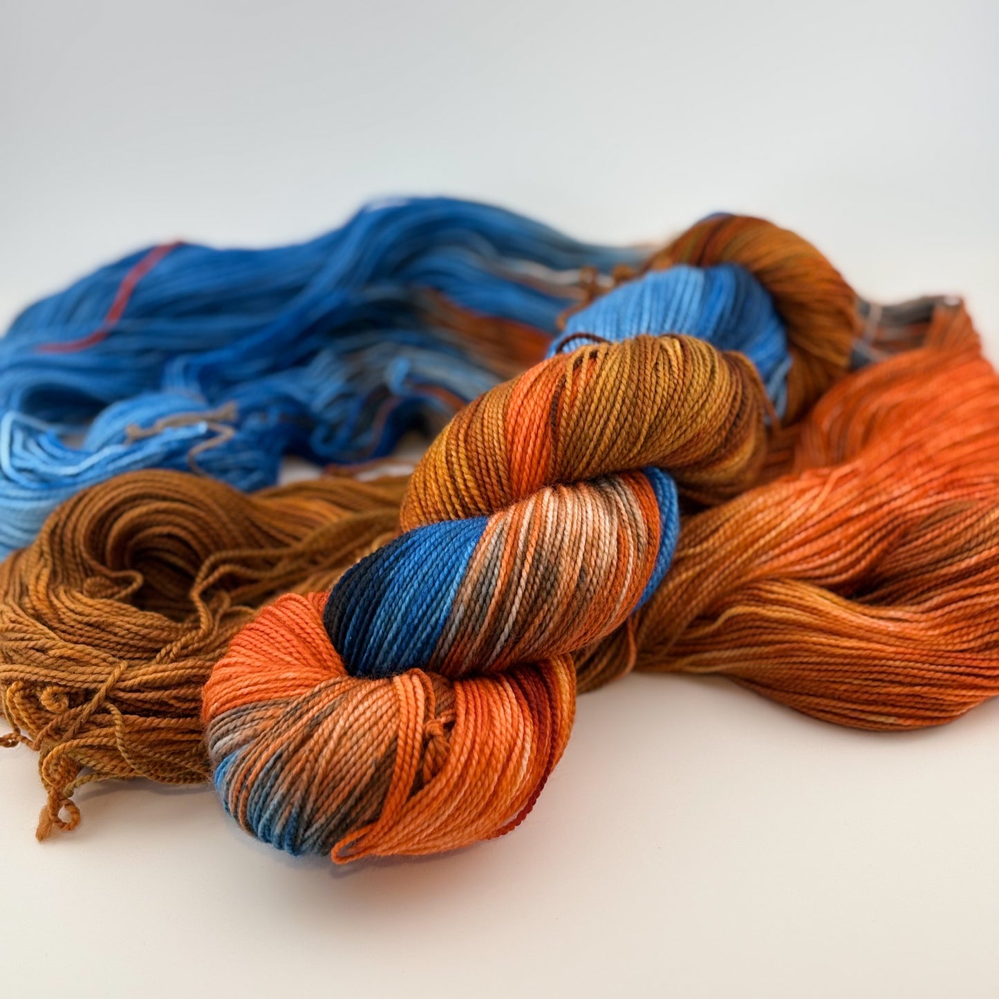 Fiery Sunset Hand Dyed Fingering Weight Yarn