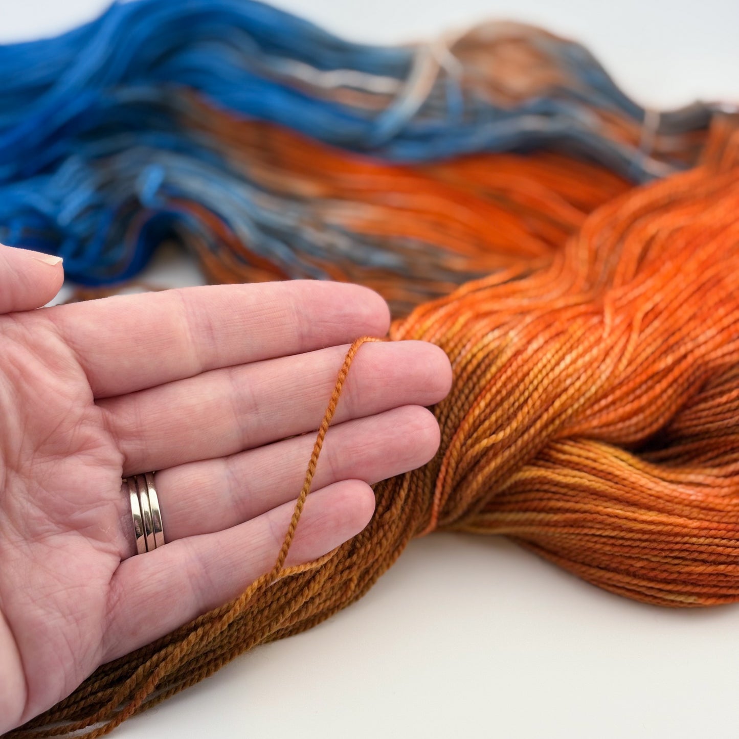 Fiery Sunset Hand Dyed Fingering Weight Yarn