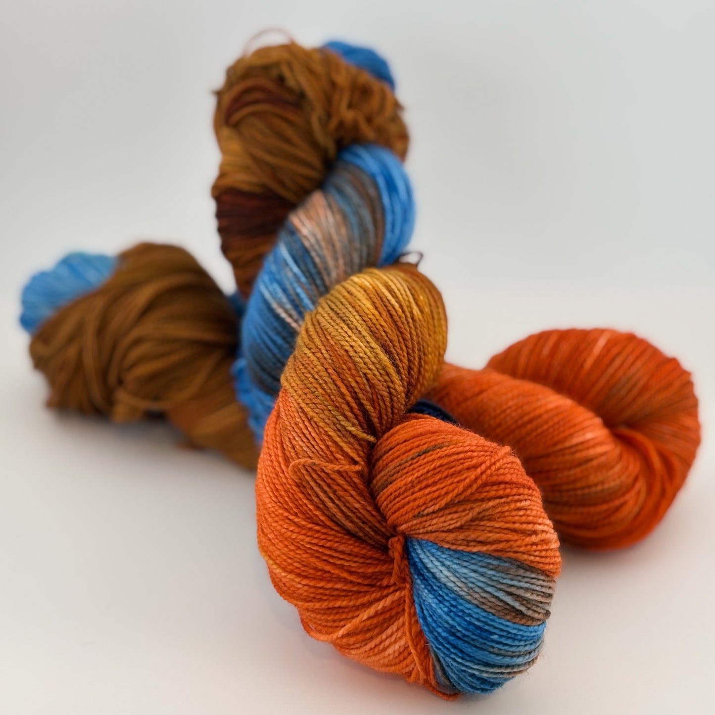 Fiery Sunset Hand Dyed Fingering Weight Yarn