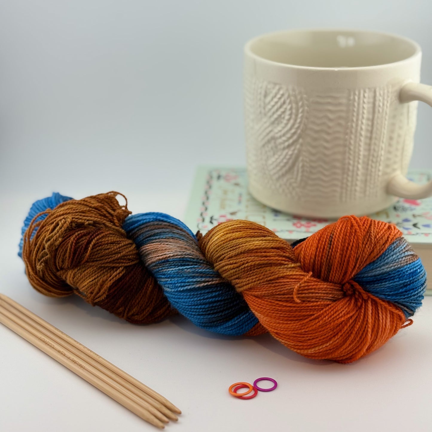 Fiery Sunset Hand Dyed Fingering Weight Yarn