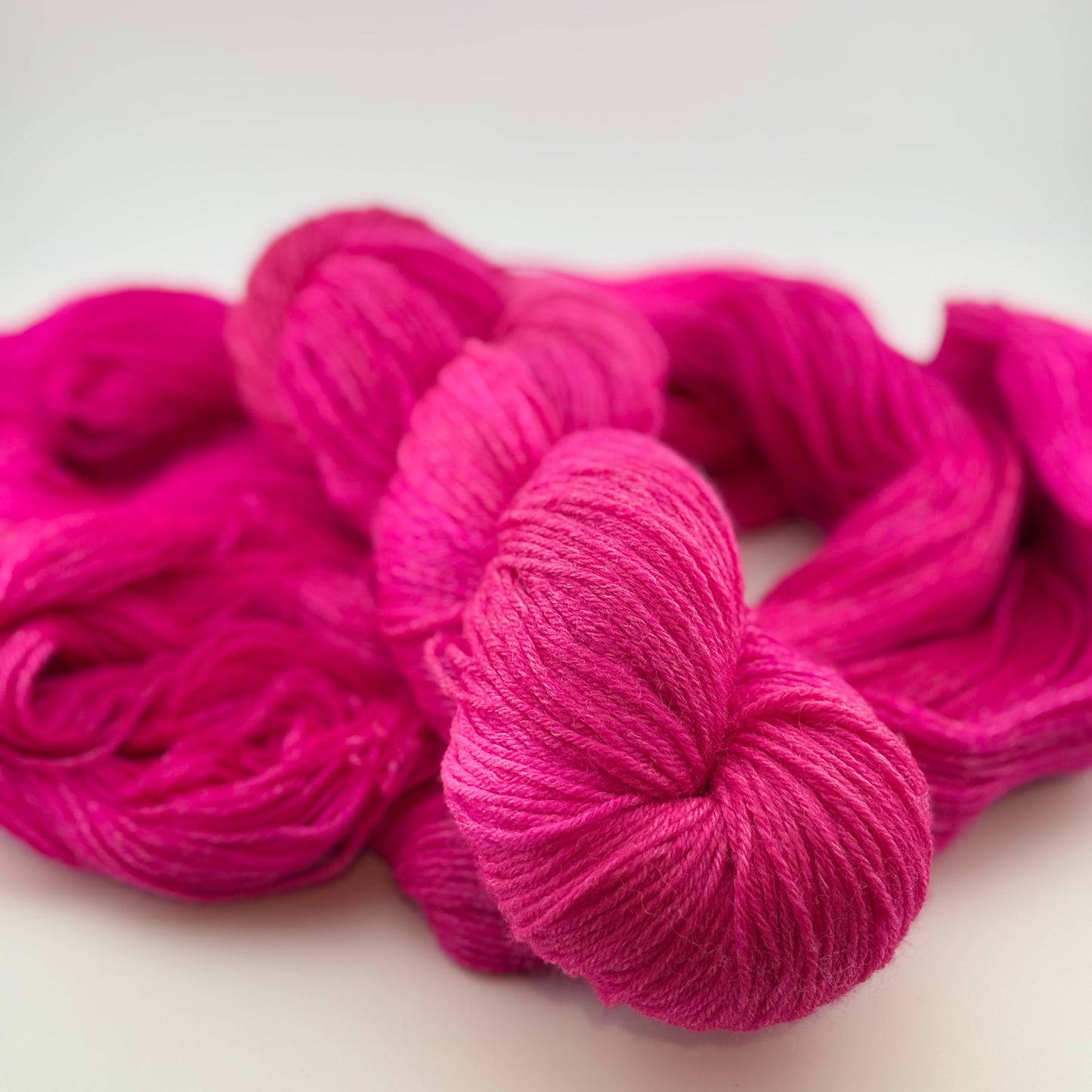 Pink Tiff Hand Dyed Fingering Weight Yarn