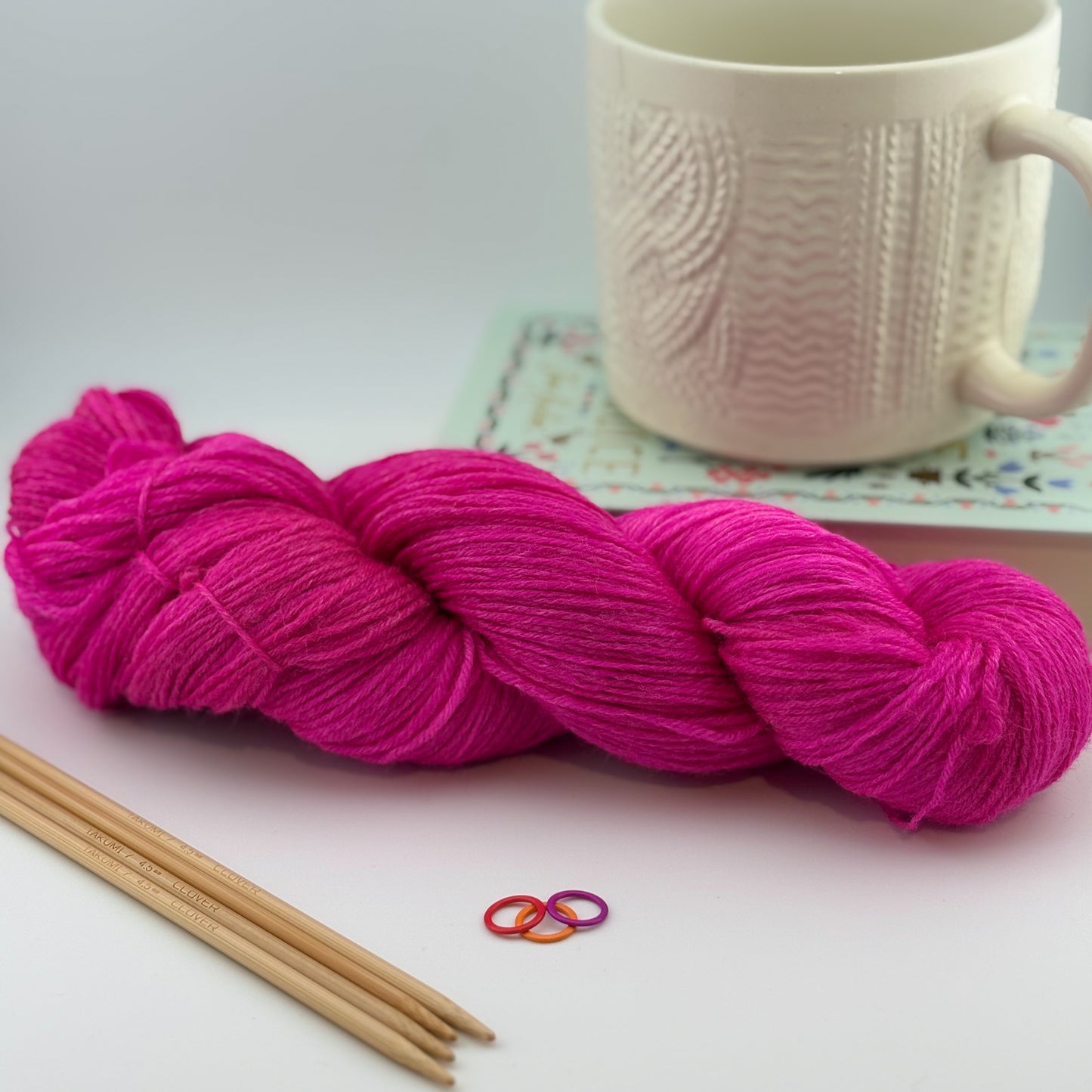 Pink Tiff Hand Dyed Fingering Weight Yarn
