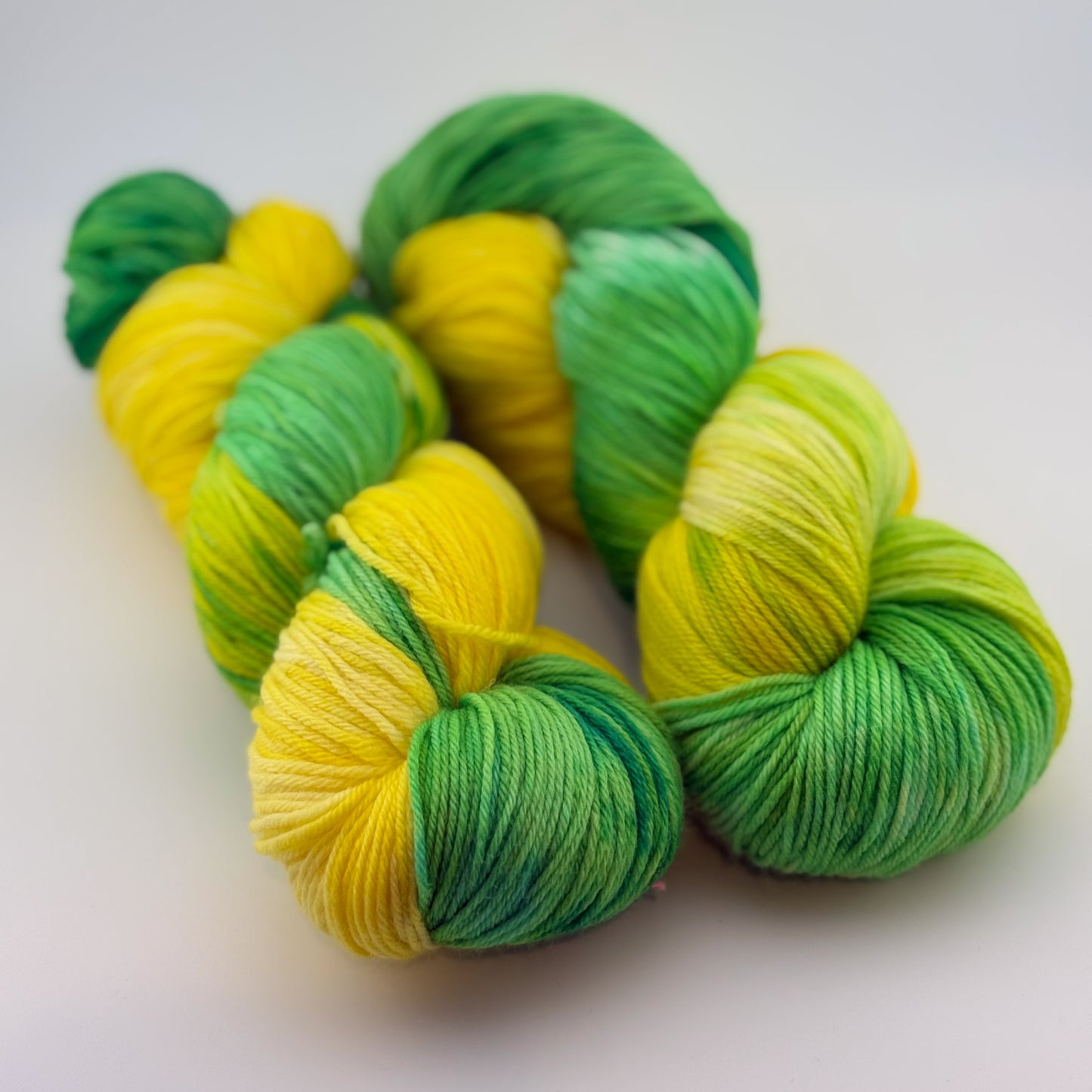 Lemon Lime Hand Dyed Fingering Weight Yarn