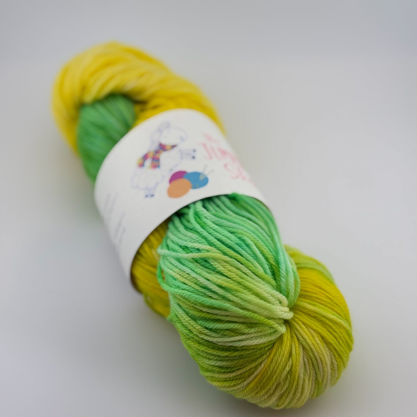 Lemon Lime Hand Dyed Fingering Weight Yarn