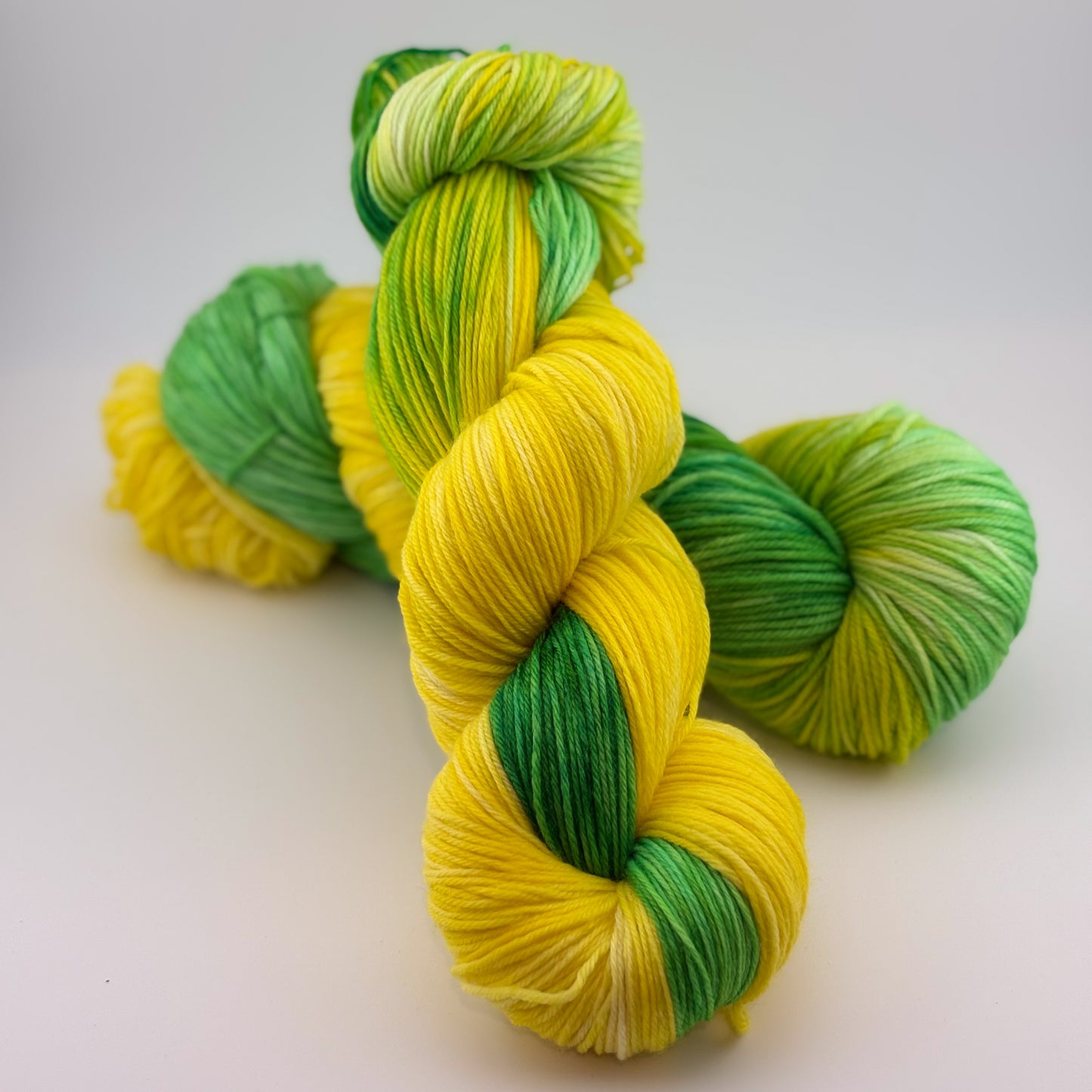 Lemon Lime Hand Dyed Fingering Weight Yarn