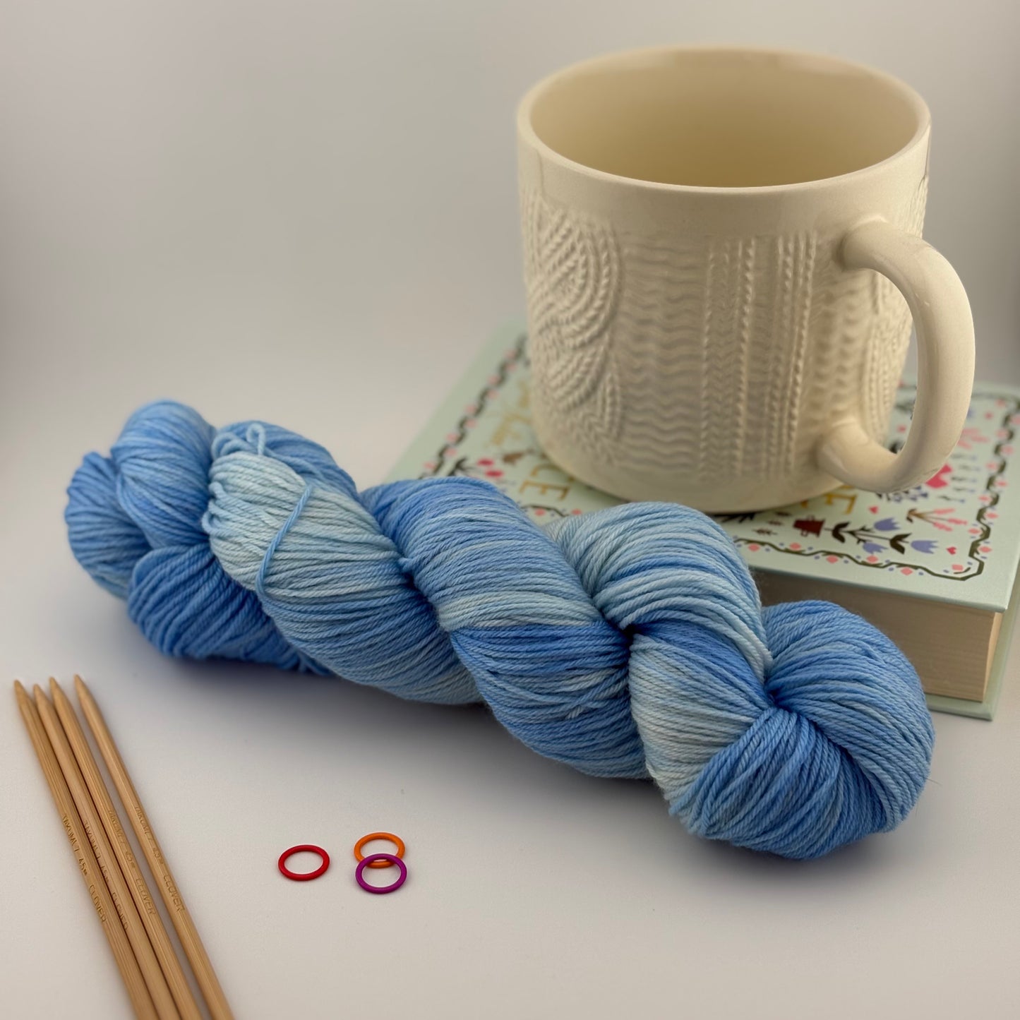 Cornflower Hand Dyed Fingering Weight Yarn