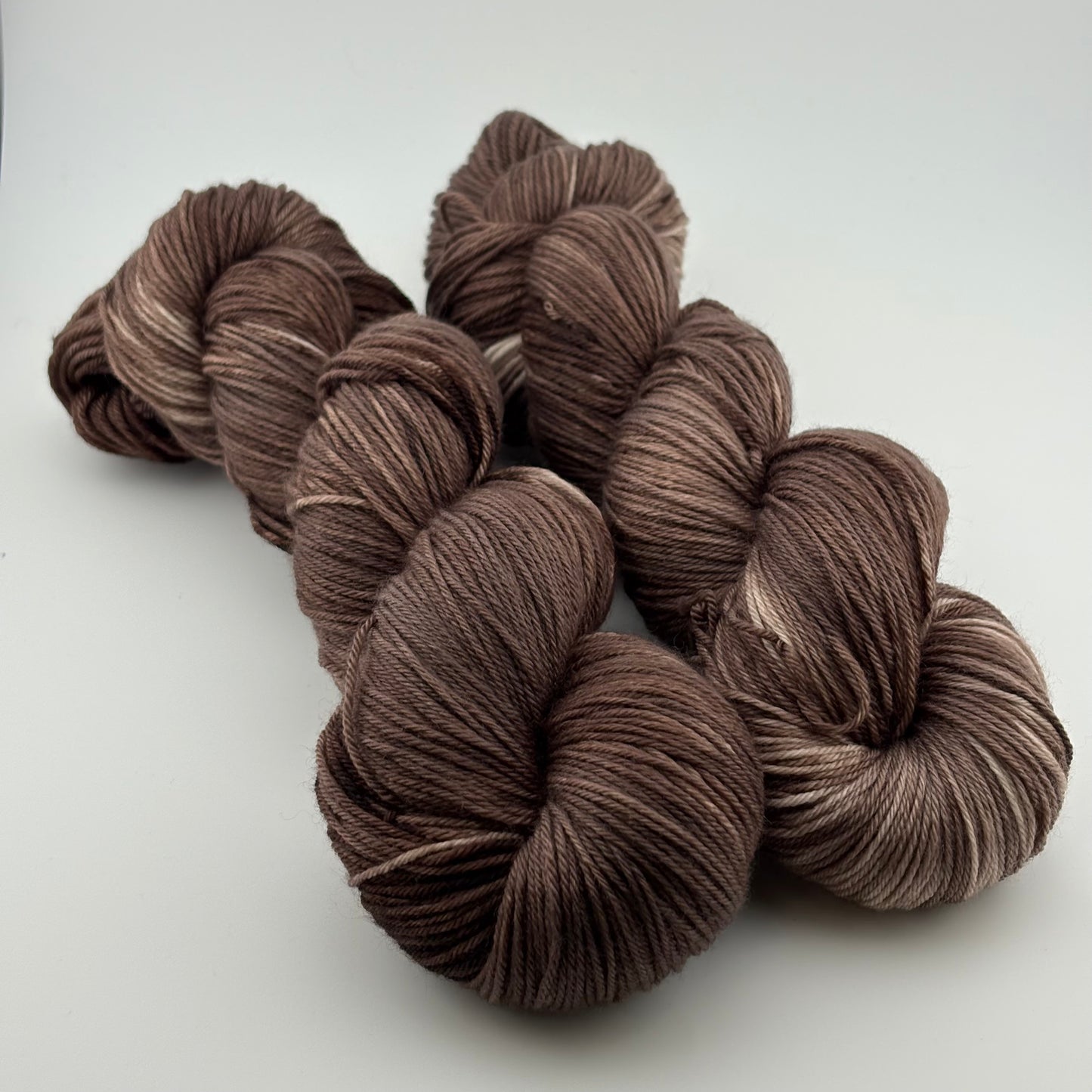 Coffee Hand Dyed Fingering Weight Yarn