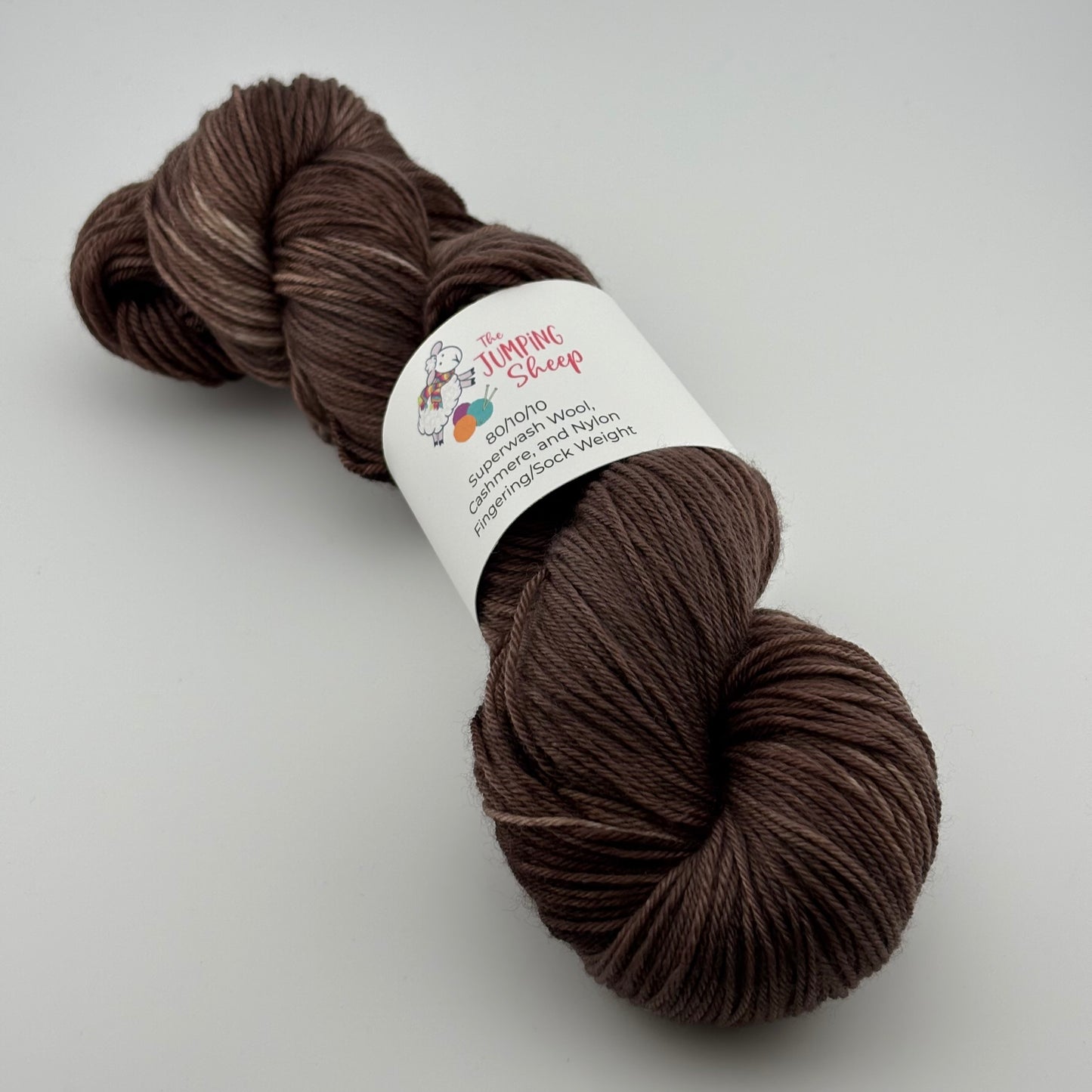 Coffee Hand Dyed Fingering Weight Yarn