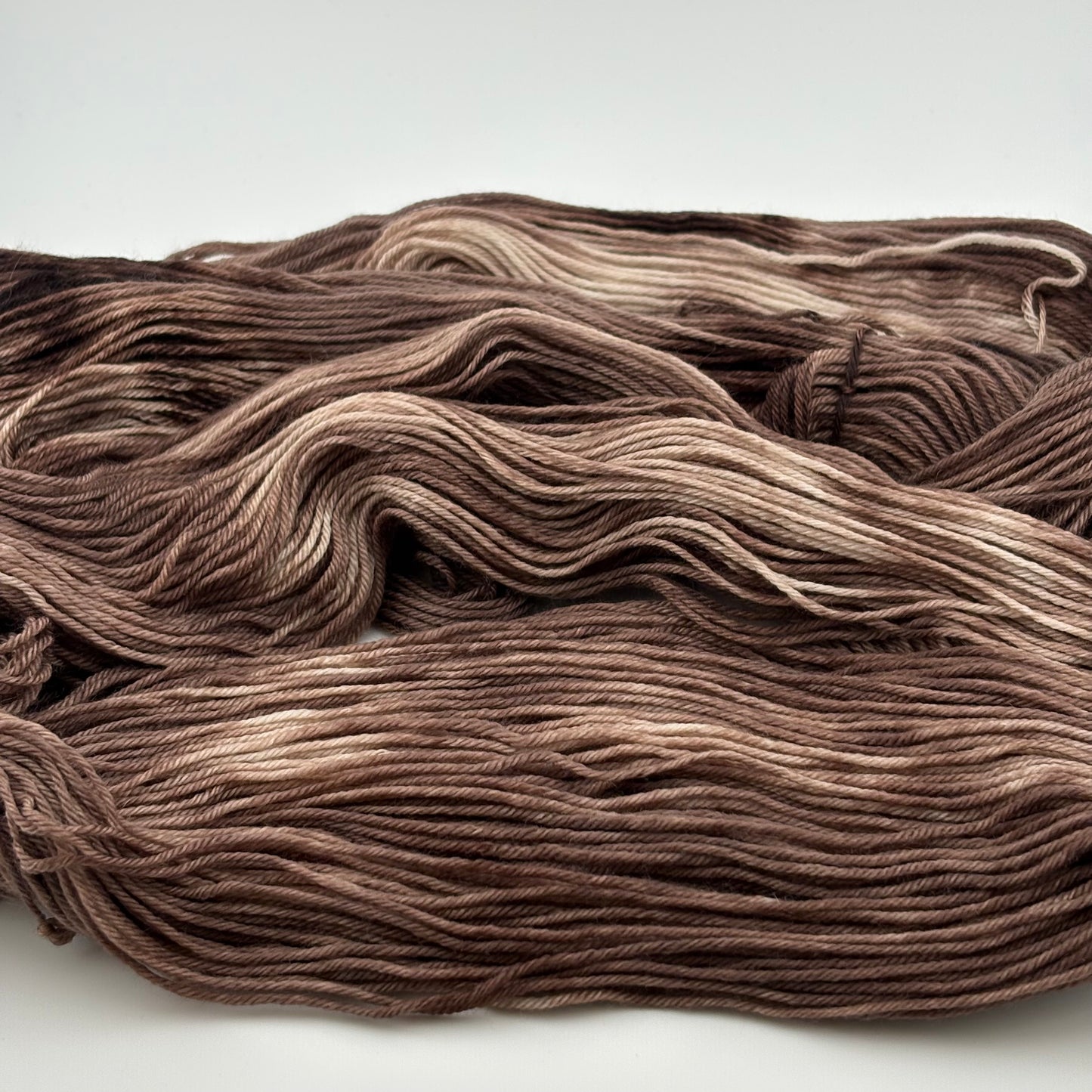 Coffee Hand Dyed Fingering Weight Yarn