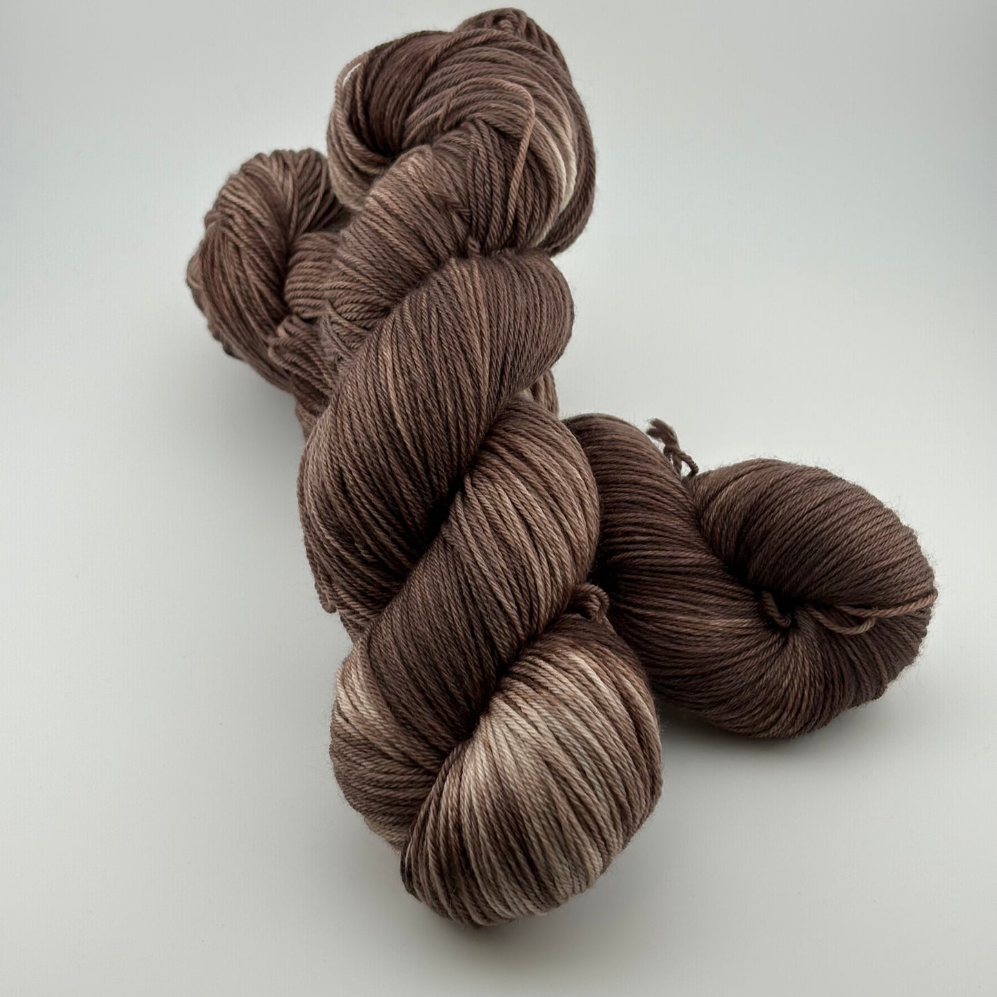 Coffee Hand Dyed Fingering Weight Yarn
