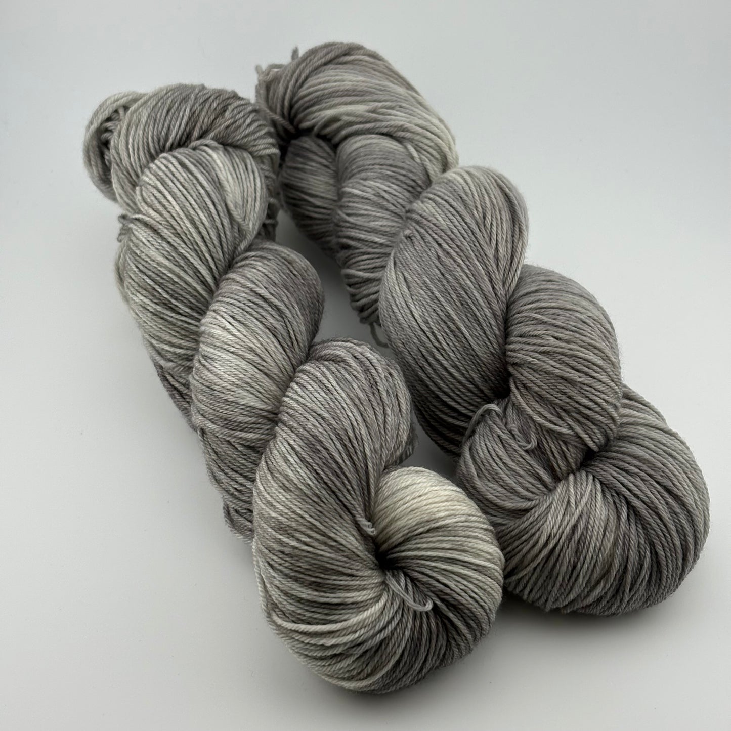 Silver Hand Dyed Fingering Weight Yarn