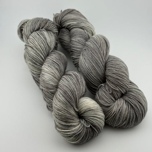 Silver Hand Dyed Fingering Weight Yarn