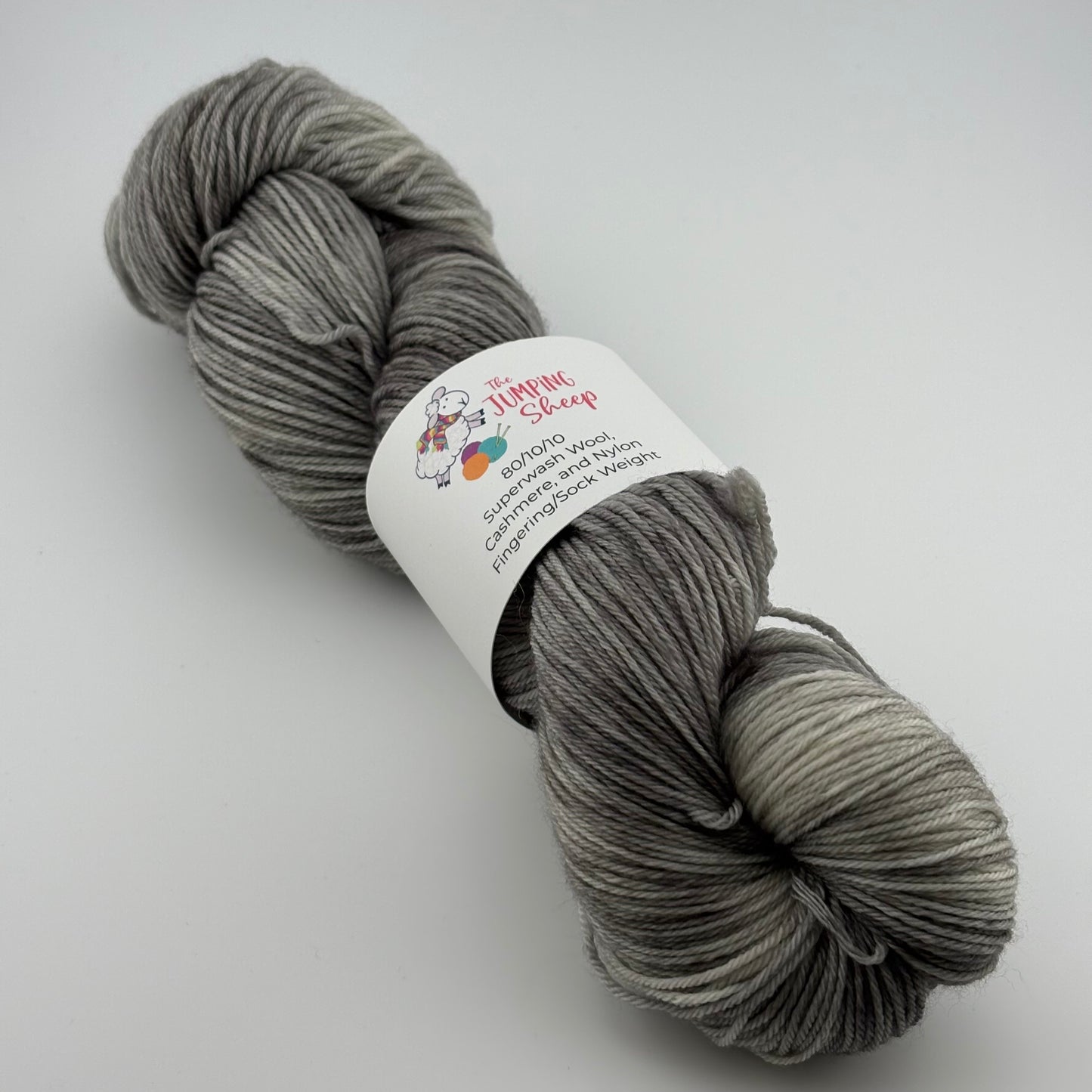 Silver Hand Dyed Fingering Weight Yarn