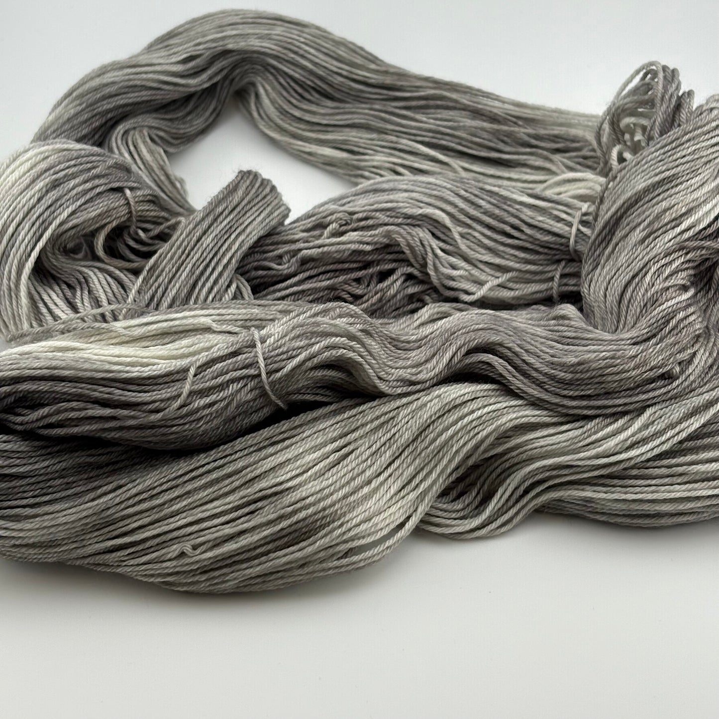 Silver Hand Dyed Fingering Weight Yarn
