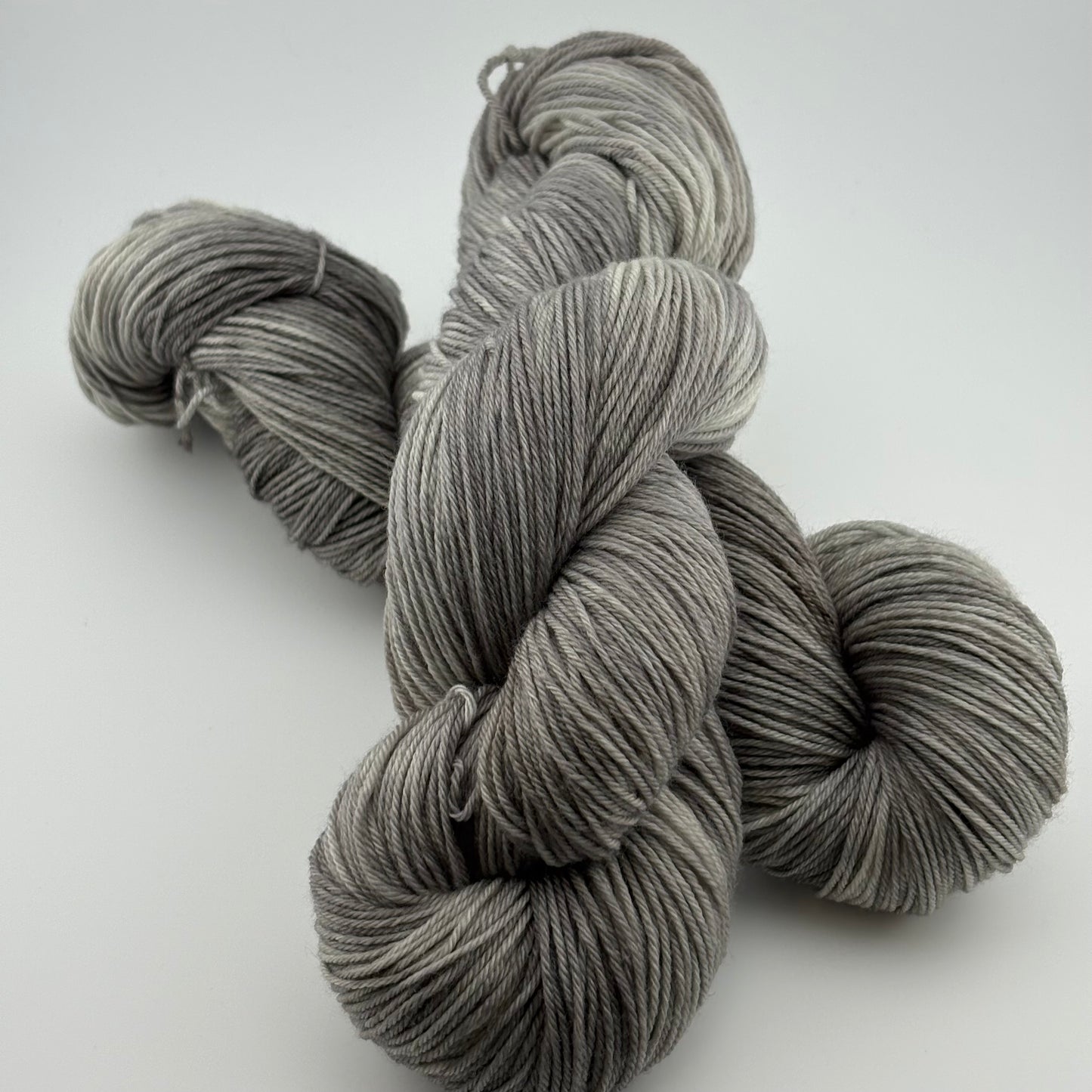 Silver Hand Dyed Fingering Weight Yarn
