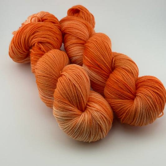 Clementine Hand Dyed Fingering Weight Yarn
