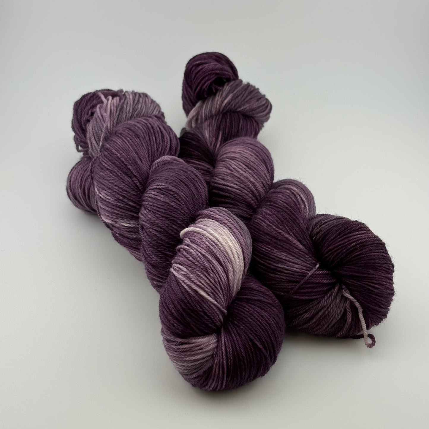 Eggplant Hand Dyed Fingering Weight Yarn