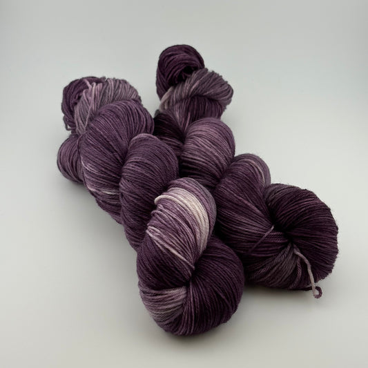 Eggplant Hand Dyed Fingering Weight Yarn