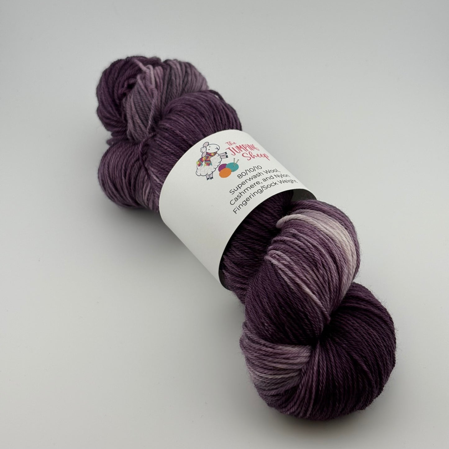 Eggplant Hand Dyed Fingering Weight Yarn