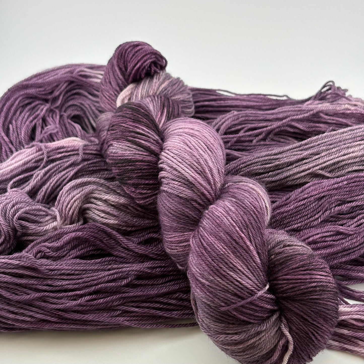 Eggplant Hand Dyed Fingering Weight Yarn