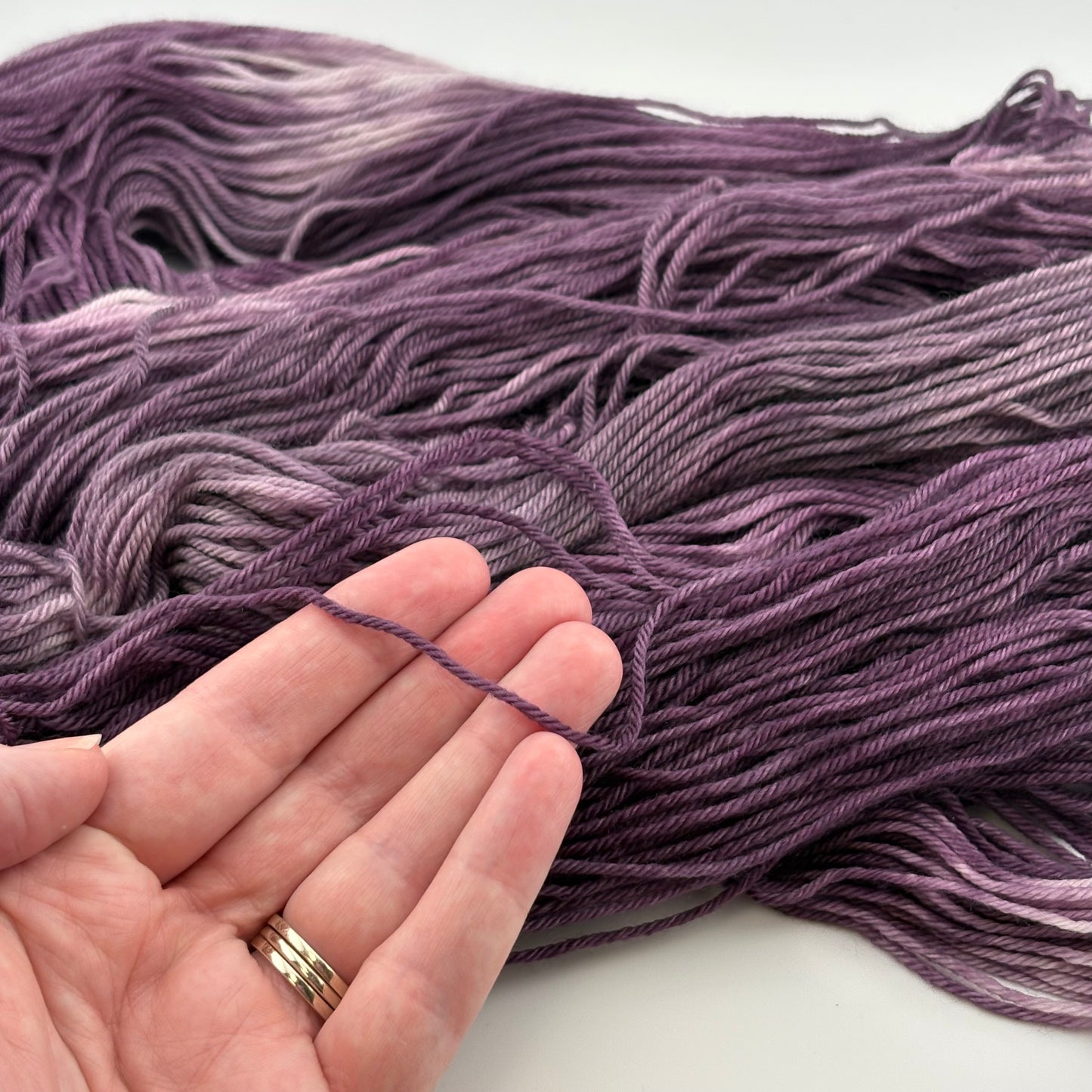 Eggplant Hand Dyed Fingering Weight Yarn