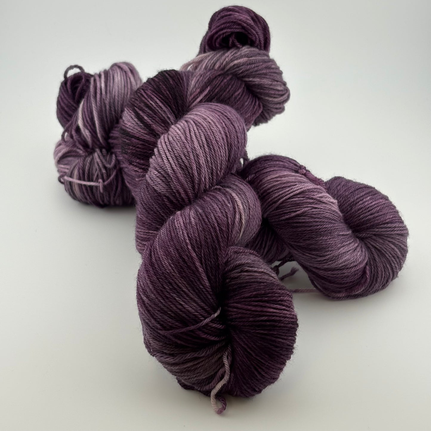 Eggplant Hand Dyed Fingering Weight Yarn