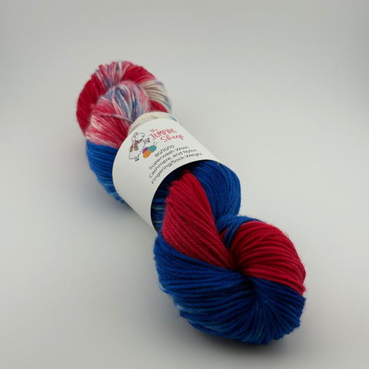 4th of July Hand Dyed Fingering Weight Yarn