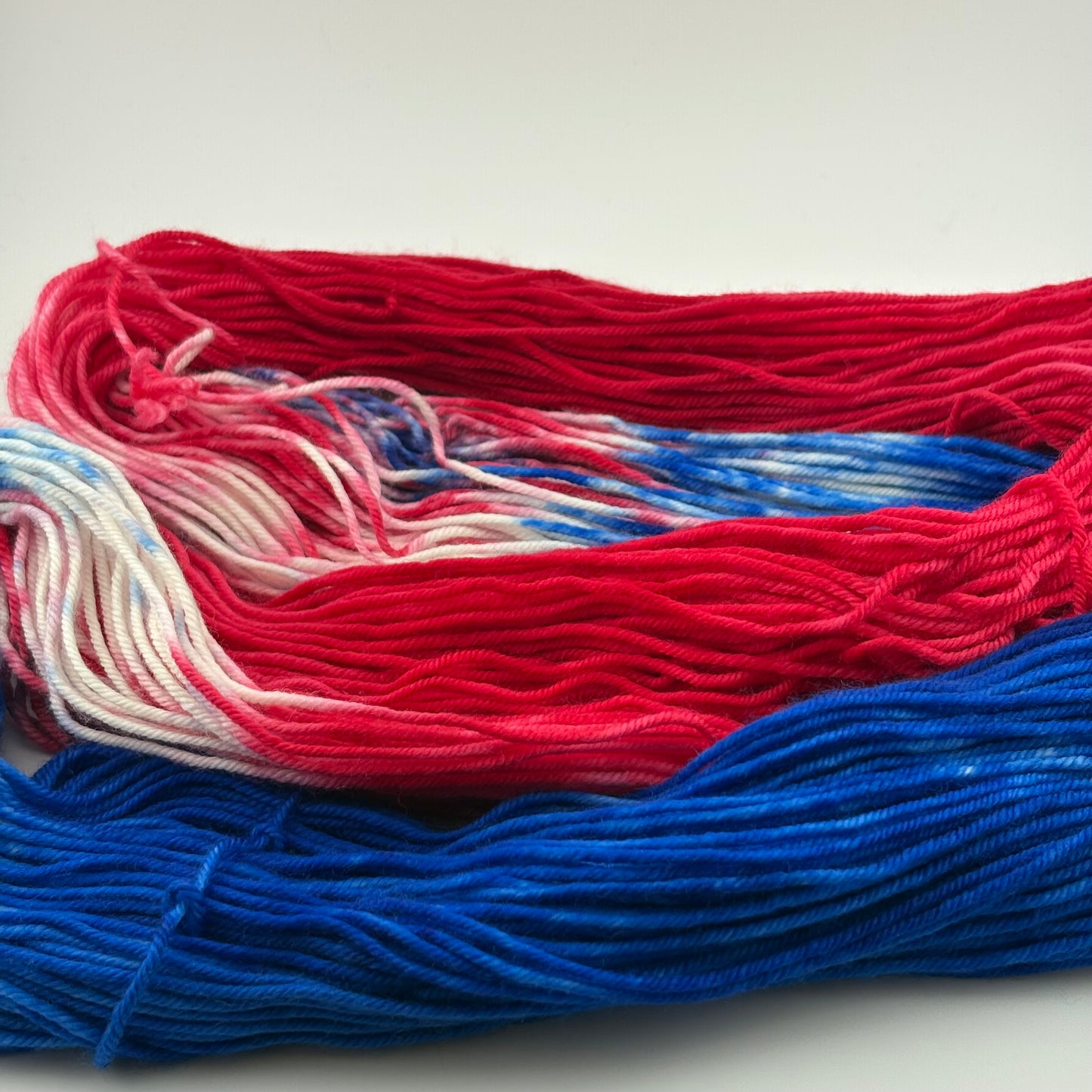 4th of July Hand Dyed Fingering Weight Yarn