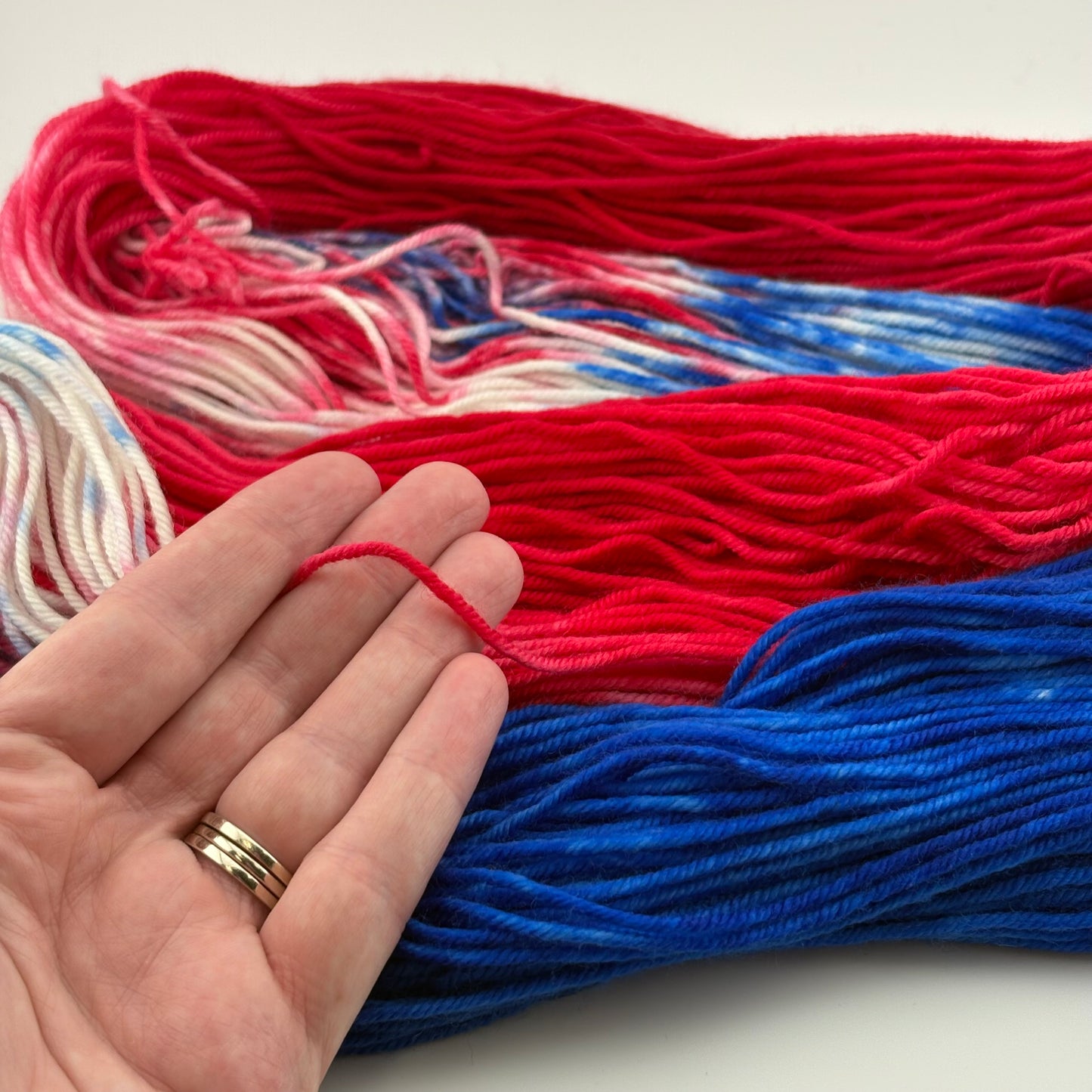 4th of July Hand Dyed Fingering Weight Yarn