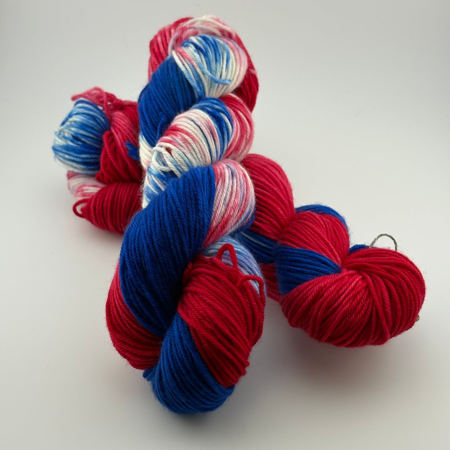 4th of July Hand Dyed Fingering Weight Yarn